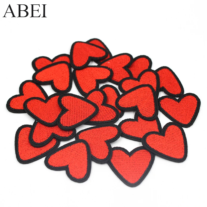 10pcs/lot Embroidered Love Heart Patches Iron On Socks Clothes Appliques Handmade Sewing Garment Fabric Patch Diy Jeans Stickers