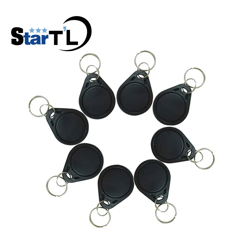 

100pcs 125Khz RFID Proximity Keyfobs Ring Access Control Card Rfid Tag Black for Door Access Control System