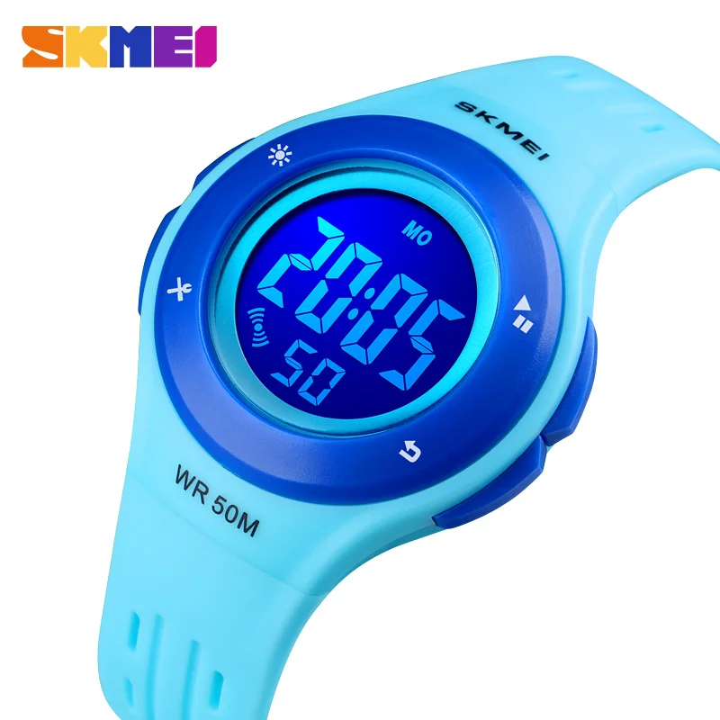 SKMEI-reloj electrónico Digital para niños, Relojes LED de estilo deportivo para niños, reloj de moda para niños, dibujos animados, resistente al