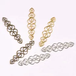 10Pcs Filigree Flower Wraps Connectors Metal Crafts Decoration DIY Findings Connectors 54x14mm YKL0736
