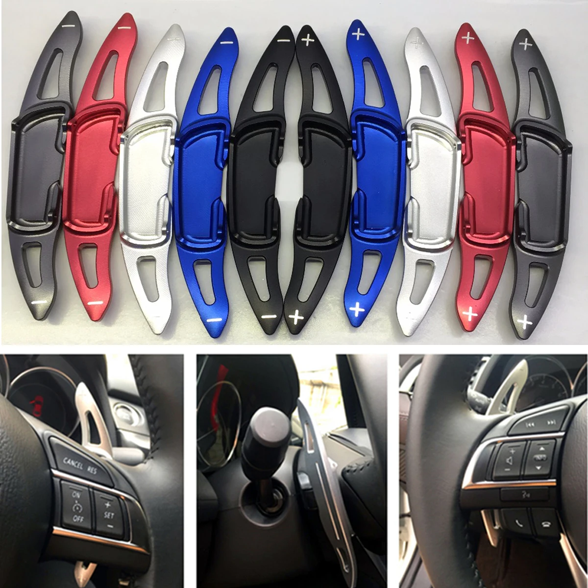 

Рулевое колесо DSG paddle shifters из алюминиевого сплава для Mazda 3 6, для Mazda 3, 6, BM, GJ, Mazda3, Mazda6, CX5, Paddle, аксессуары коробки передач