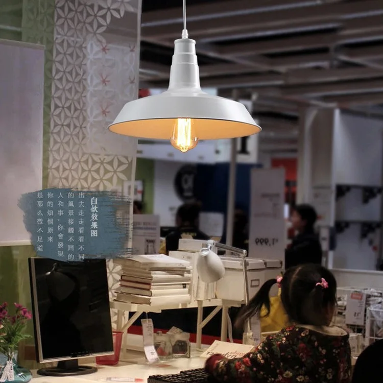 Styl industrialny retro biały kolor kutego żelazny garnek pokrywka lampa wisząca restauracja fabryka showroom piwnica wisiorek dekoracyjny światło