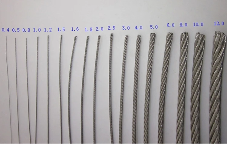 50/100M 0.6mm-1.2mm diameter 7X7 Structur 304 stainless steel wire rope alambre cable softer fishing lifting cable e