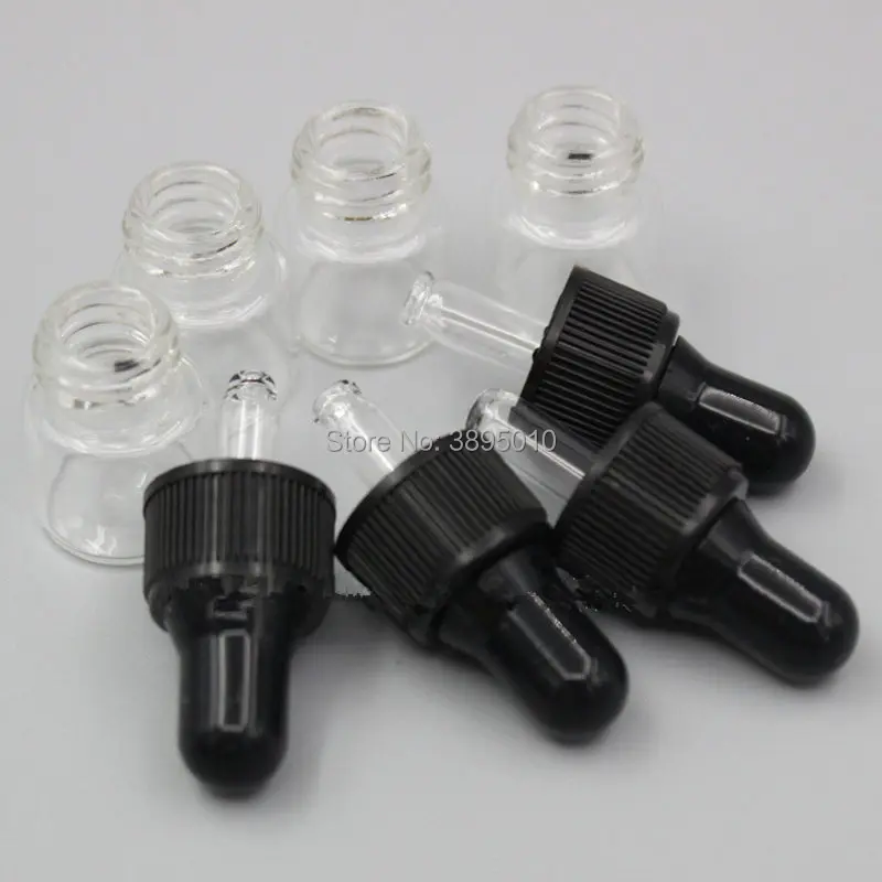 1ml 2ml 3ml Clear Glass Dropper Bottle Jars Vials With Pipette For Cosmetic Perfume Essential Oil Bottles F385