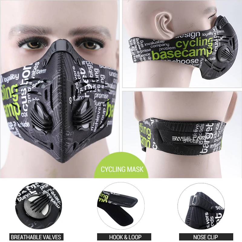 BASECAMP Men/Women Mask Activated Carbon Dust-proof Cycling Face Mask Anti-Pollution Bicycle Bike Outdoor Training mask face