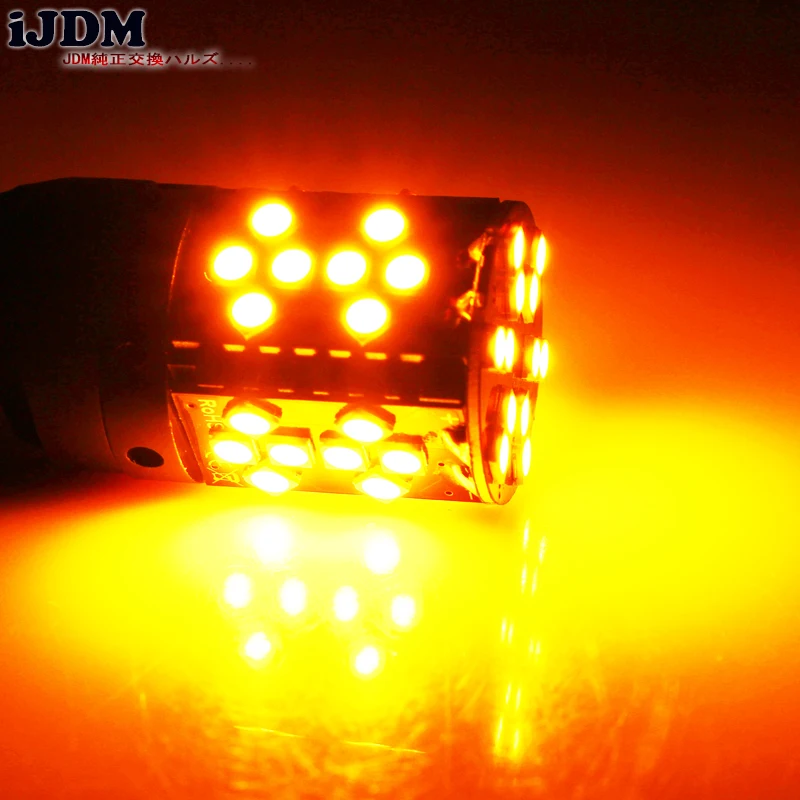 iJDM Canbus Error Free 7440 LED No Hyper Flash 21W Amber yellow W21W T20 LED Replacement Bulbs For Car Turn Signal Lights,12v