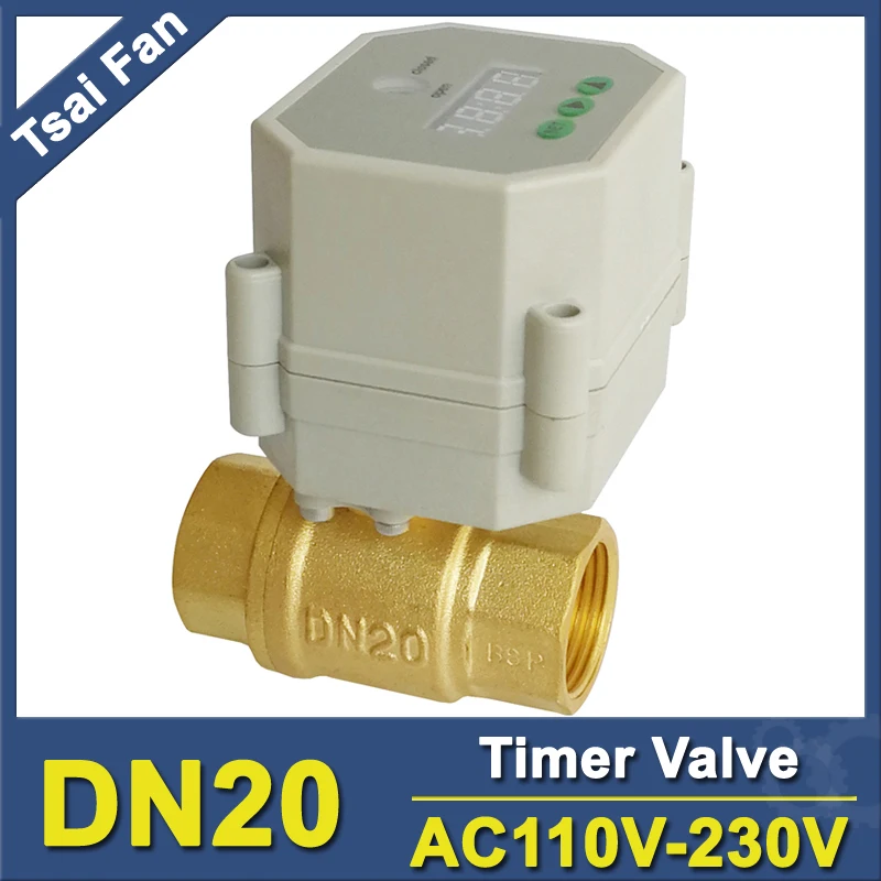 

Electric Timer Shut Off Valves Brass DN20 BSP/NPT 3/4''AC110V-230V For Gardon Water Irrigation, automation animal feed CE