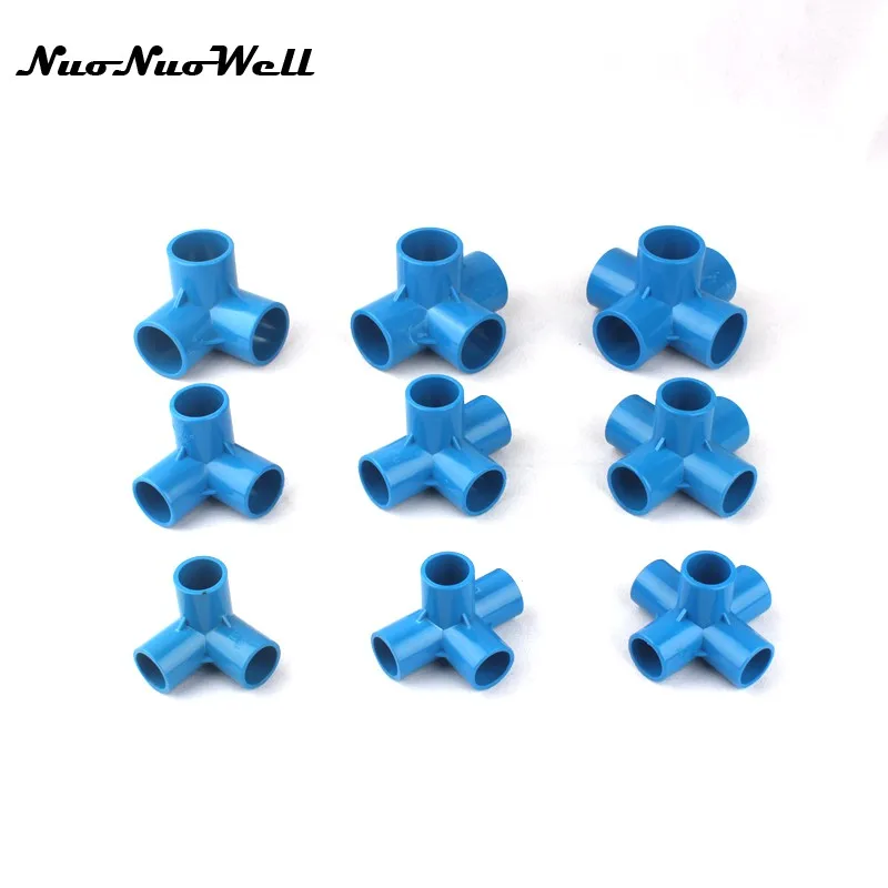 1pcs NuoNuoWell 20mm 25mm 32mm PVC Tee Connector Four Five Way Joint Garden Irrigation Watering Tube Adapter Pipe Fittings