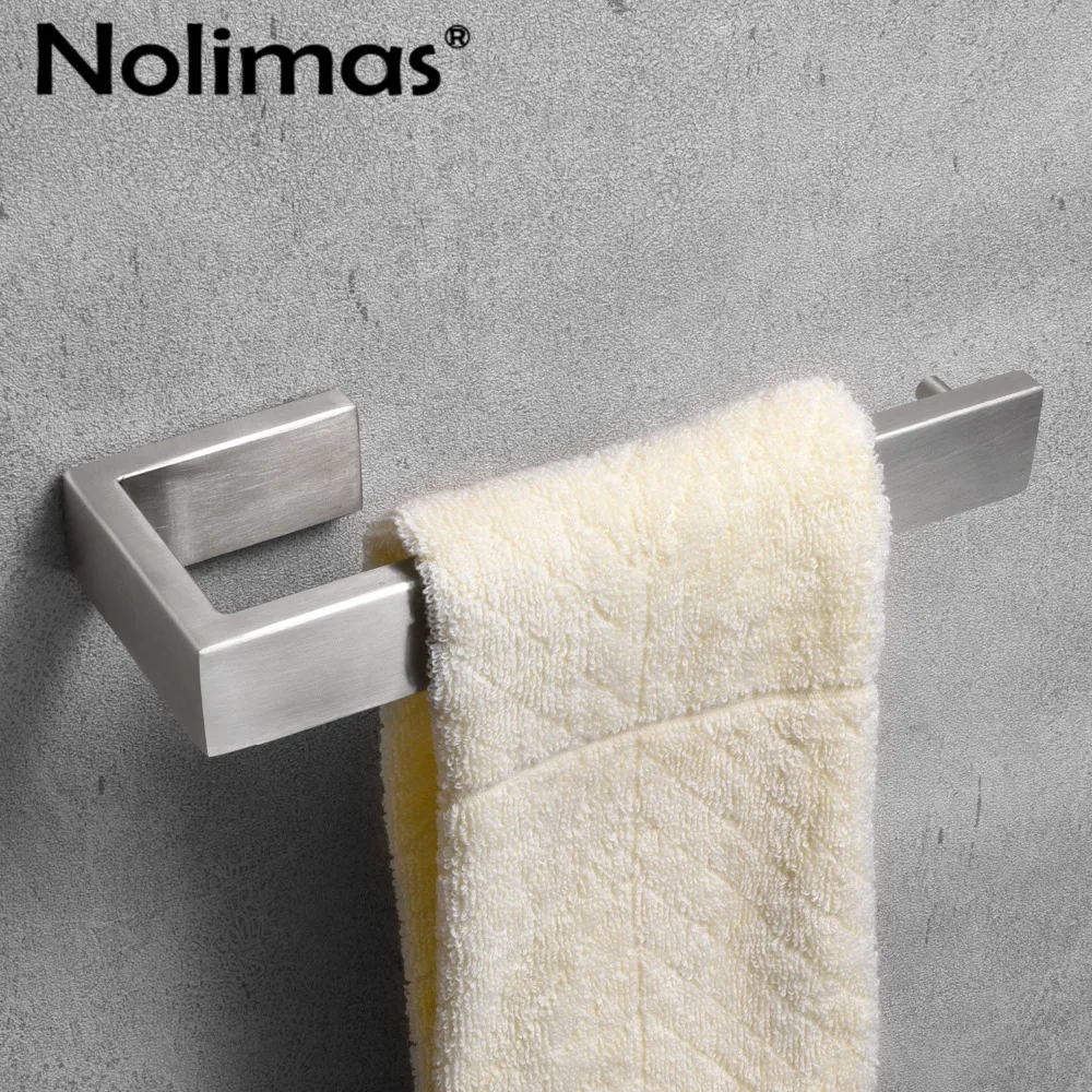 

2019 Stainless Steel Single Towel Bar Towel Rack Holder Nickel Brushed Wall Mounted Single Fashoin Bathroom Accessories