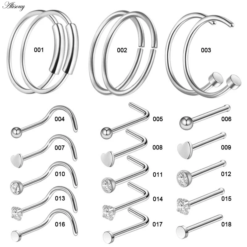New 1PC Steel 20G Faux Nose Rings Fake Septum Rings Hoop Nostril Daith Piercing Fake Clip on Nose Rings Oreja Piercings Jewelry