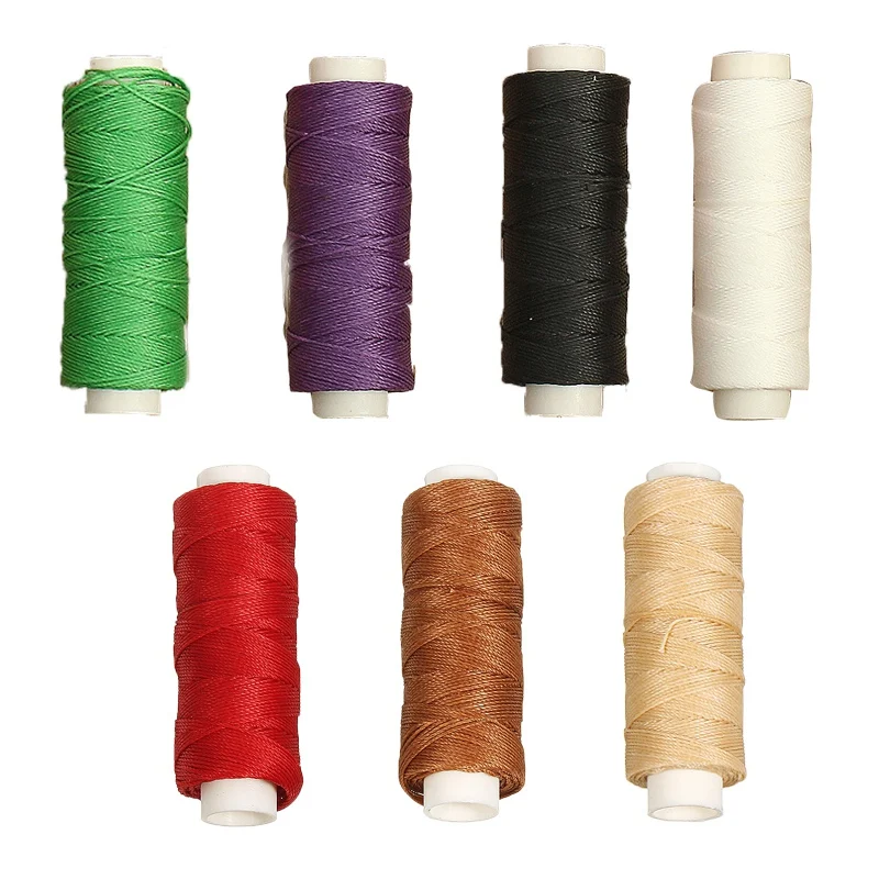 Top Durable 50 Meter 0.45mm Round Leather Waxed Thread Cord for DIY Handicraft Tool Hand Polyester Stitching Thread Multicolor