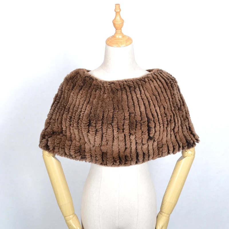 

Real fur cape women genuine rex rabbit fur wraps knitted warm fur scarves blue red fashion winter new large scarf S119