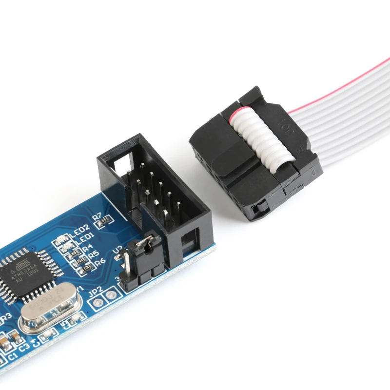 Плата адаптера с 10Pin на 6 Pin + USBASP USBISP AVR программатор USB ATMEGA8 ATMEGA128 ATtiny/CAN/PWM 10Pin модуль провода DIY