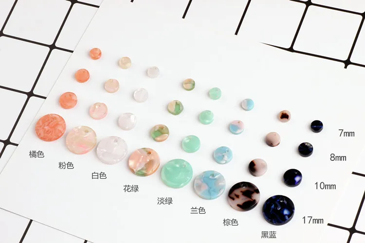 DIY earrings, pendants, ornaments, materials, accessories, Korean imports, acetic acid, fresh powder, green round film