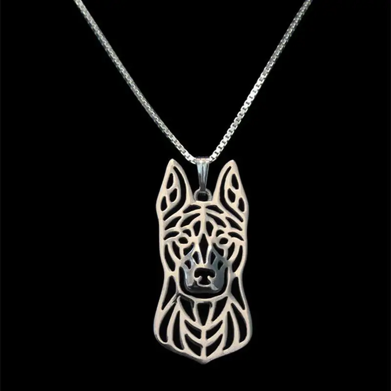 Hot Sale Women's Pet Dog Shaped Necklaces Hollow Out Dutch Shepherd Necklaces For Lovers Drop Shipping