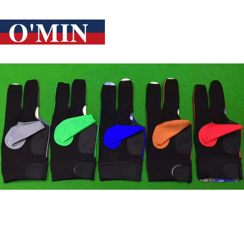 O'min Quality Snooker Pool Glove Breathable Gray/Green/Blue/Orange /Red Colors China