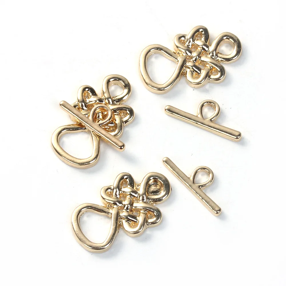 DoreenBeads Handmade Silver Color Toggle Clasps Knot Pattern Charms DIY Making Bracelets Necklace Jewelry Findings Gifts,2Sets