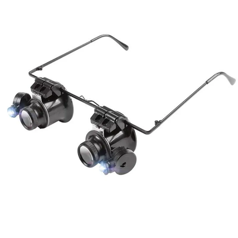 Lente d'ingrandimento regolabile 20X lente d'ingrandimento a 2 lenti lente d'ingrandimento a LED lente d'ingrandimento per riparazione a LED con lampada