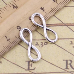 50pcs Charms Infinity Symbol Connectors 23x8mm Tibetan Bronze Silver Color Pendants Making Findings Antique DIY Jewelry