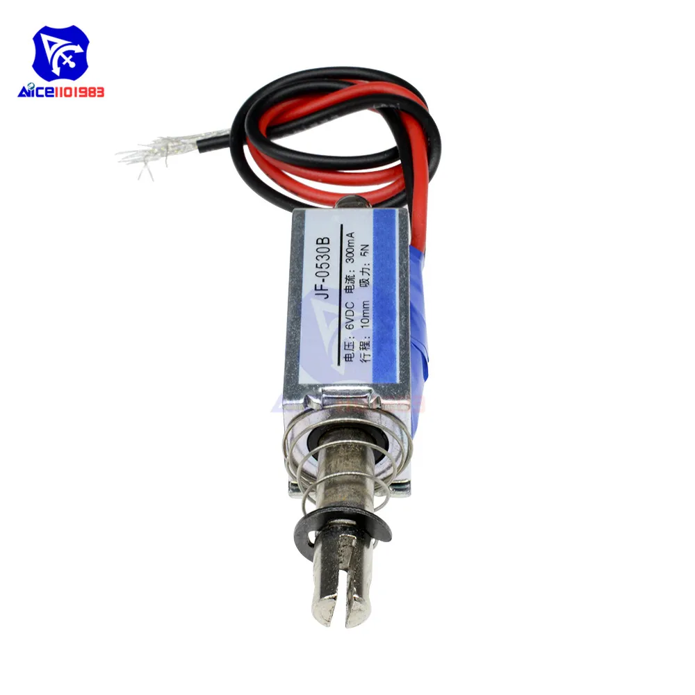 JF-0530B Elektromagnet DC 6V/12V/24V 300mA 5N/10mm Präziser Pull-Push-Typ Linearer Bewegungsmagnet mit Kabel – Detail 6