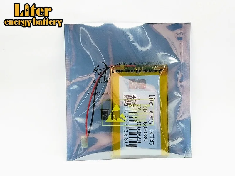 1/2/4 Pcs 3.7 V Célula de bateria de polímero de lítio 605080 3000 MAH Li-ion Recarregável Para MP3 MP4 MP5 Tablet PC GPS BT Speaker E-book