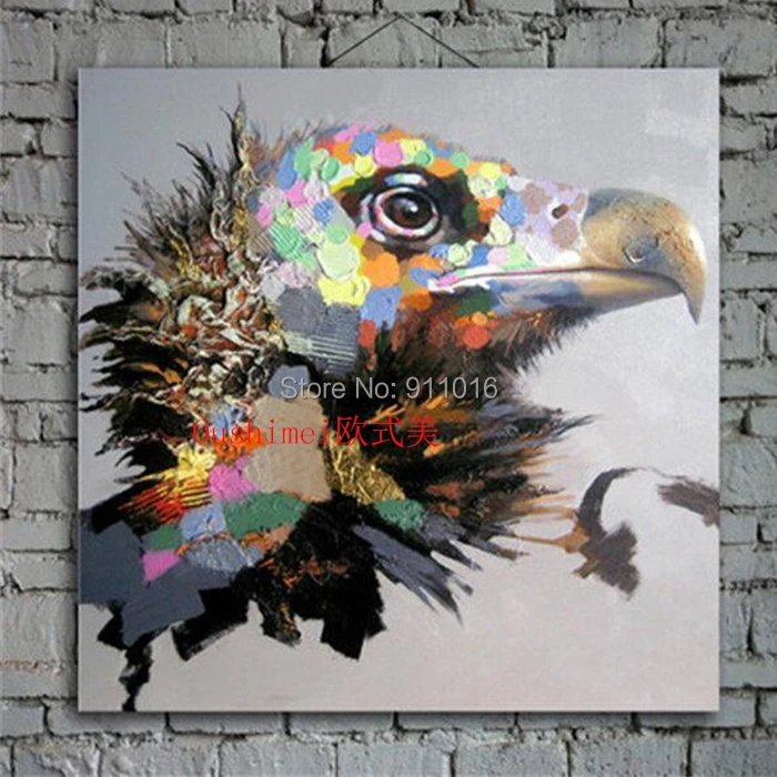 

Hand Painted Eagle Oil Painting On Canvas Home Decor Knife Animals Hang Pictures For Living Room Abstract Painting Craft Art