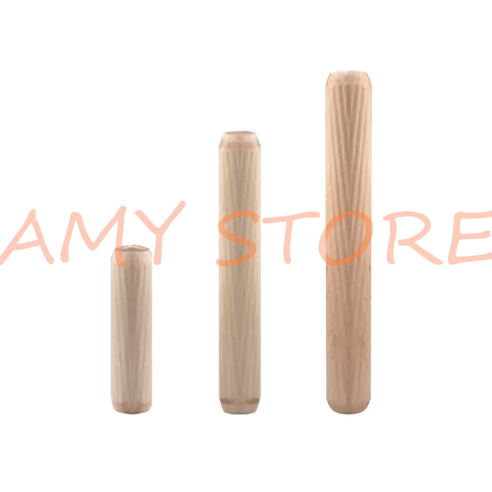 50-200Pcs di Legno Mobili Lato Tassello di legno Del Cassetto Del Governo Rotonda Scanalata Mestiere di Legno Tassello di Spilli Canne Set M6 M8 m10