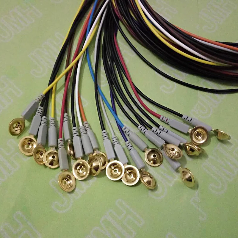 20pcs High quality Din 1.5mm gold plated Copper cap electrode sleep brain EEG cable