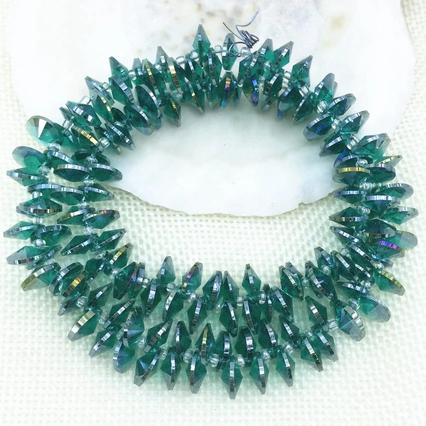 New fashion peacock green bicone shape 4*8mm crystal spacers glass loose beads diy jewelry findings accessories 140pcs B2861