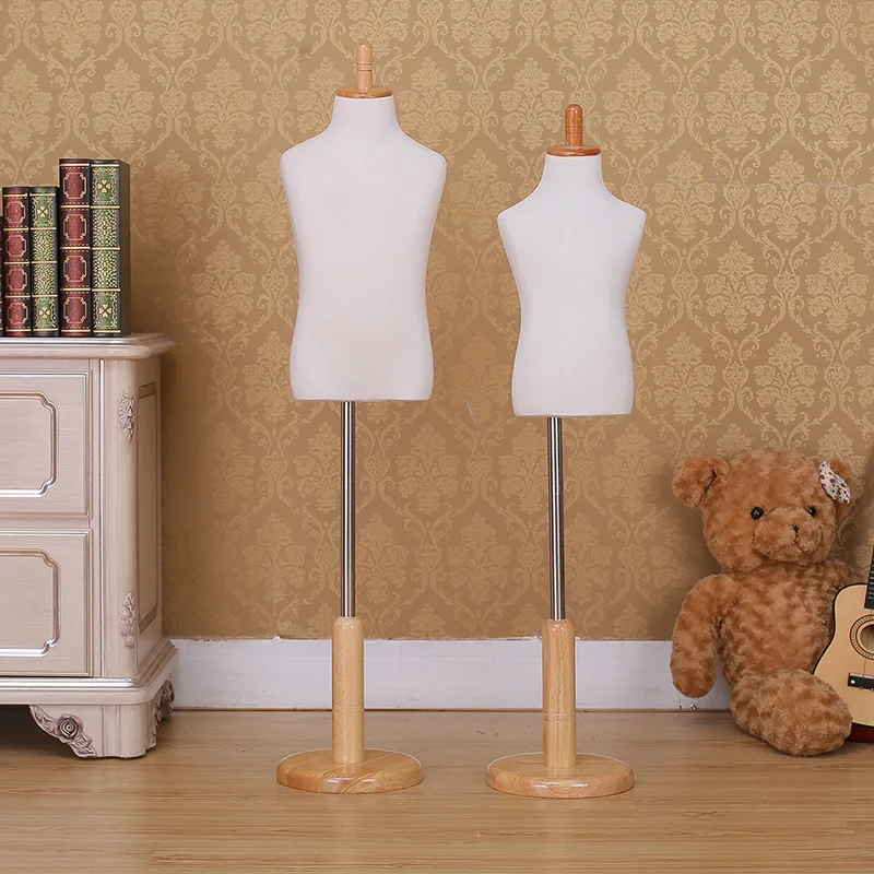 Lovely High Quality Fabric Half Body Baby Display Mannequin With Circular Stand For Clothing Store