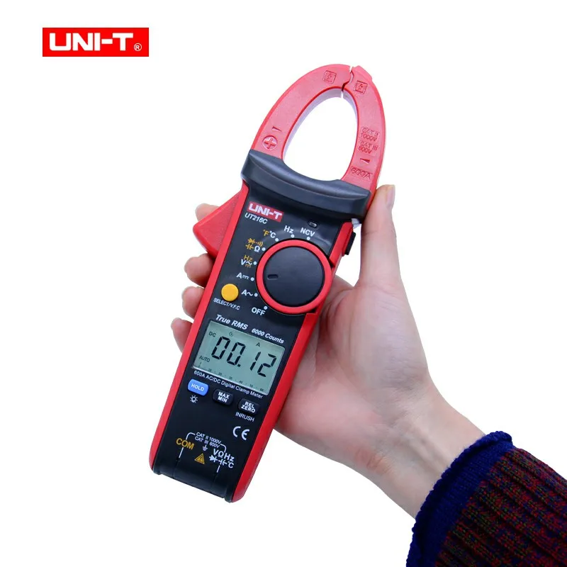 UNI-T UT216A UT216B UT216C True RMS Digital Clamp 600A NCV Flashlight VFC Non-Contact Voltage MeterAuto Range Multimeter