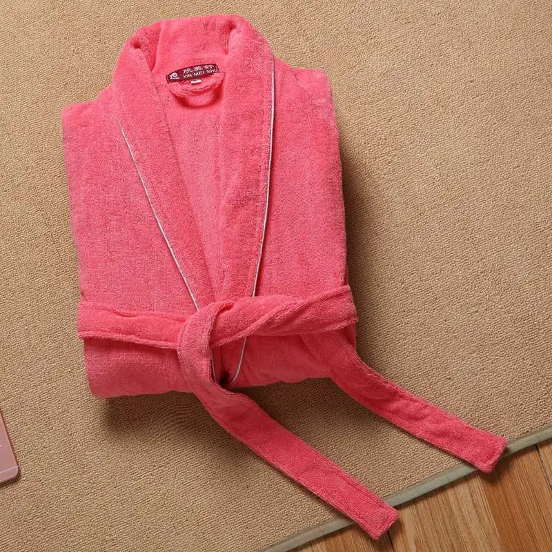 Women Bathrobe Winter  Men 100%Cotton Terry Towel Kimono Bathrobe Robe Lounge Wear Spa Robes Lounge Suits pijamas robe femme