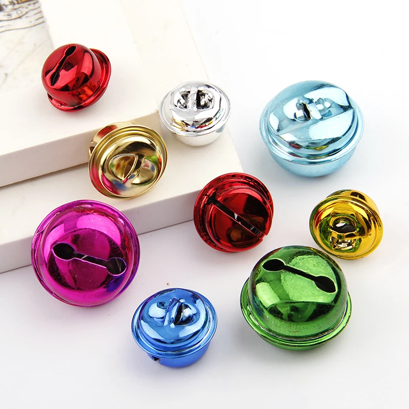 18/20/26mm 10Pcs Mix Color Iron Round Jingle Bells Pendant Christmas Handmade Party DIY Crafts Accessories