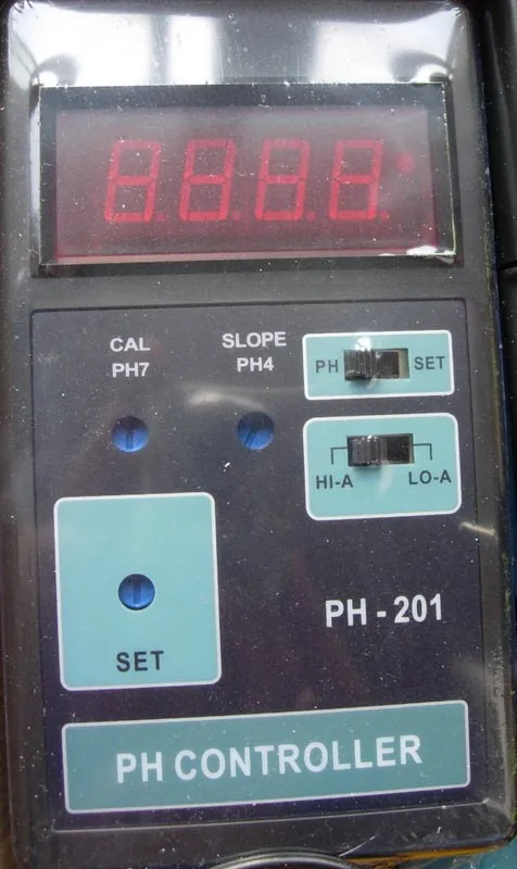 Medidor de PH 201 y controlador de valor con sonda e interruptor de función de acción HI/LO