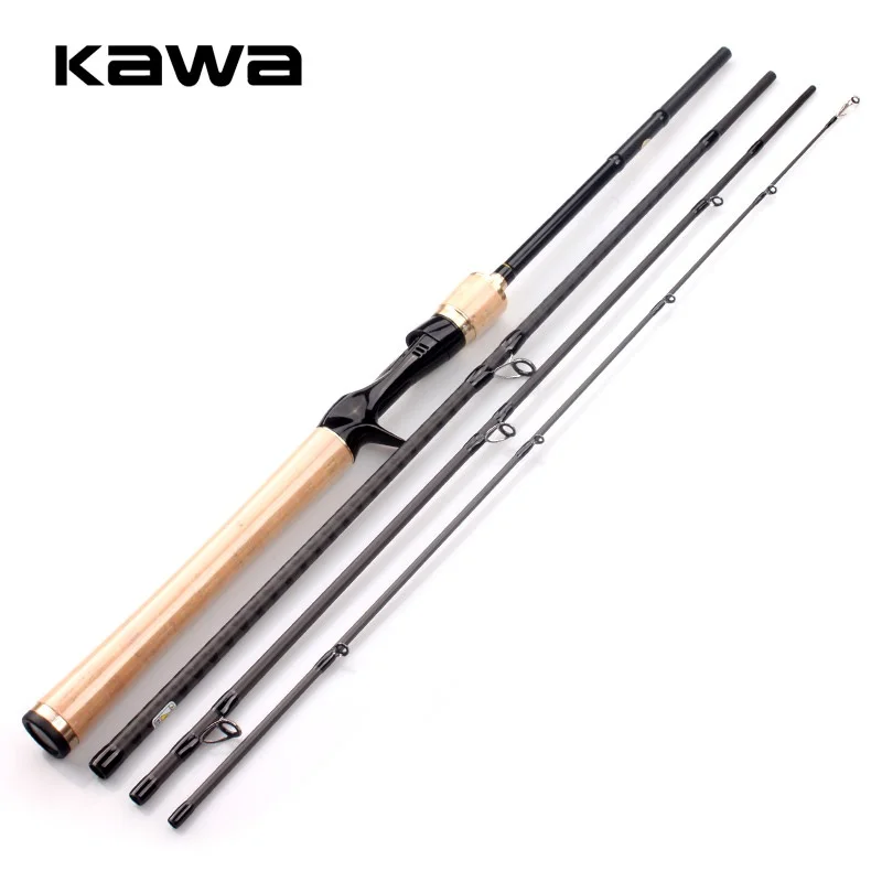 KAWA New Fishing Rod Middle Soft 2.08m Shrink Length 56.5CM 4 Sections With Original Box Portable Fuji Ring and Wheel Seat