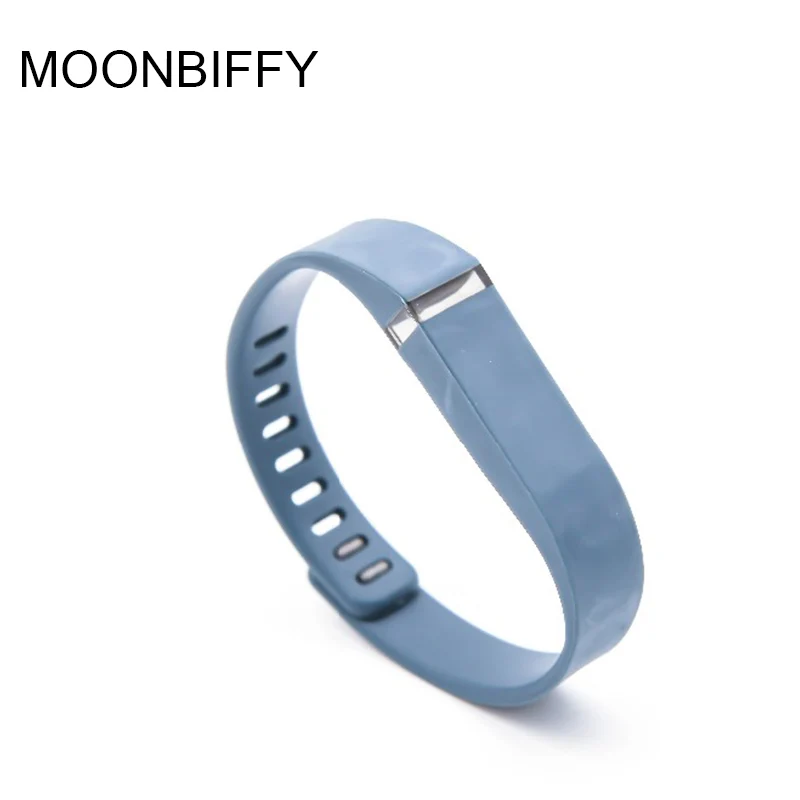 MOONBIFFY Colorful Replacement Silicone Strap Wristband Smart Band watchband without Metal Clasps (No Tracker) for Fitbit Flex