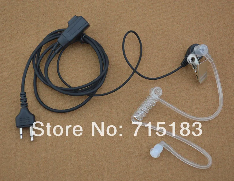 2-Pin with Straight Angle Plug Air Tube Acoustic Headset with PTT for ICOM IC-F11 IC-F21 IC-V82 IC-U82 VERTEX VX-200