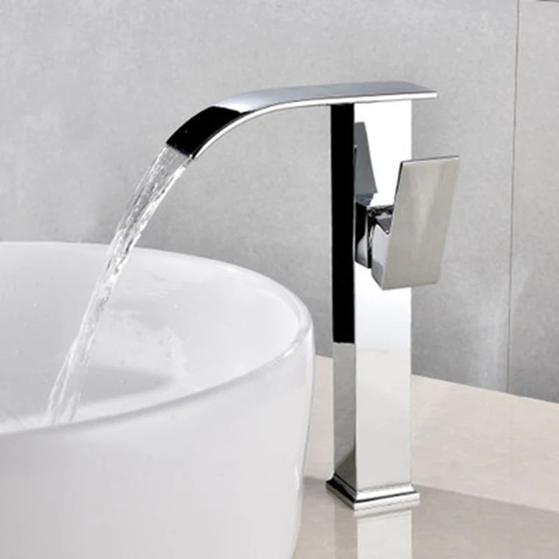 

Basin Faucets Waterfall Bathroom Faucet Single handle Basin Mixer Tap Bath Black Bronze Faucet Brass Sink Water Crane Chrome Tap