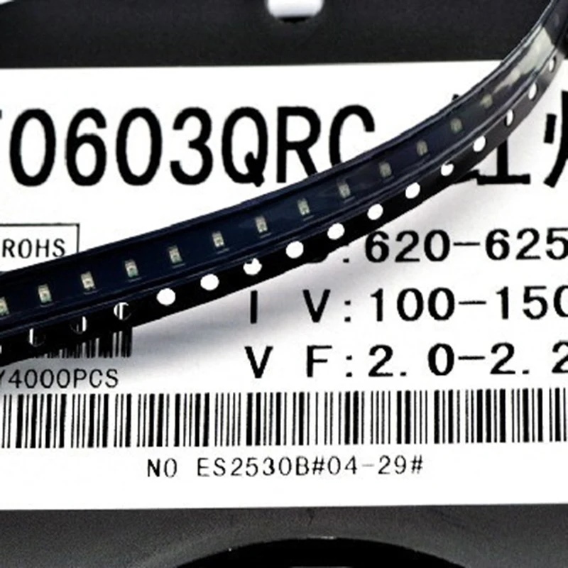 

4000 шт./лот 0603 Красный SMD светодиоды ярко-красные светоизлучающие диоды 1608