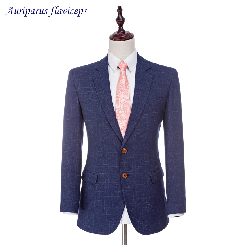 

High Quality Jacket New Blue 2023 Tailor Made Suit Jacket Slim Fit Blazer For Men Tweed Wedding Dress Mens Two Buttons Blazers