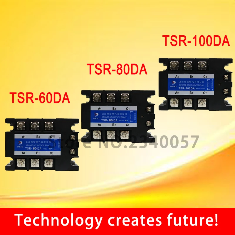 60A/80A/100A DC control AC three phase Solid state relay TSR-60DA /80DA /100DA  480V 3 phase