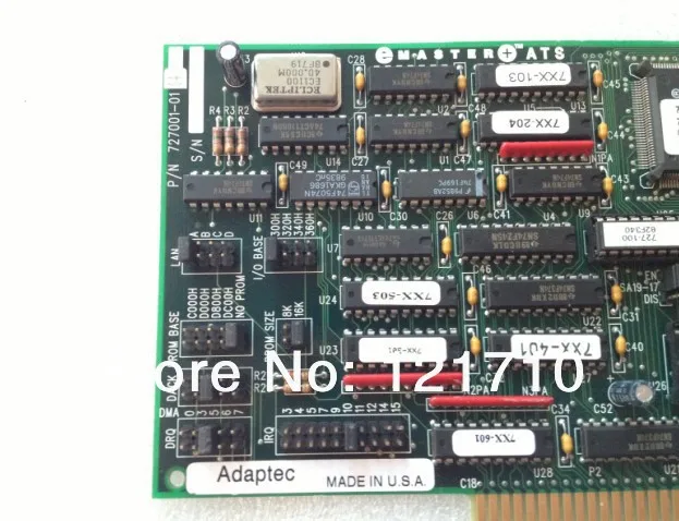 لوحة المعدات الصناعية Adaptec EMASTER ATS ISA واجهة وحدة تحكم الشبكة 727001 -0104