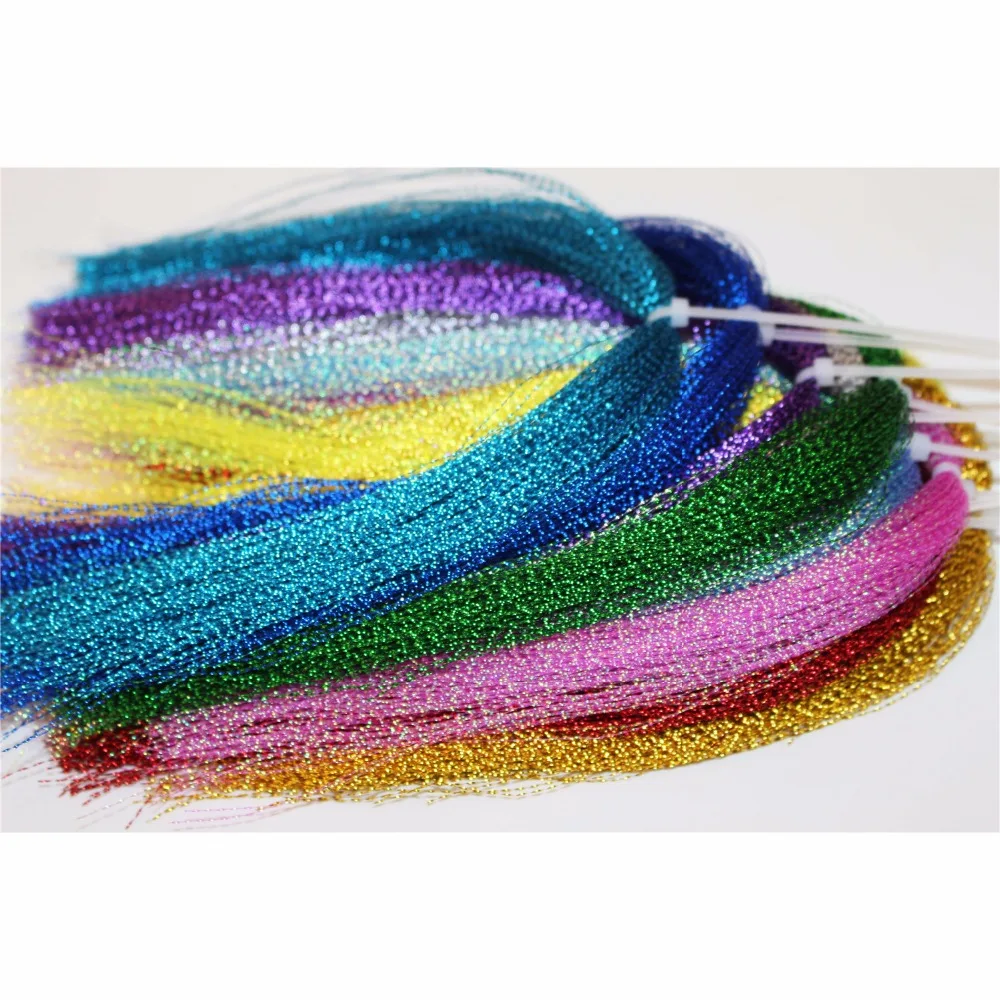 Tigofly 22 Colors Crystal Flash Holographic Tinsel Krystal Flashabou Sparkle Dry Streamer Fly Fishing Tying String Materials