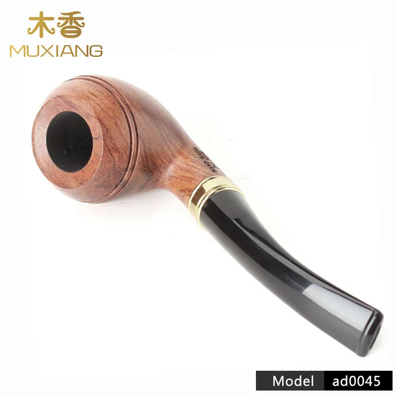 RU- High Quality Rose Wood Smoking Tobacco Pipe Wood  Pipe  Smokes Tools Practical Dry Tobacco Pipe 9mm Filters ad0045