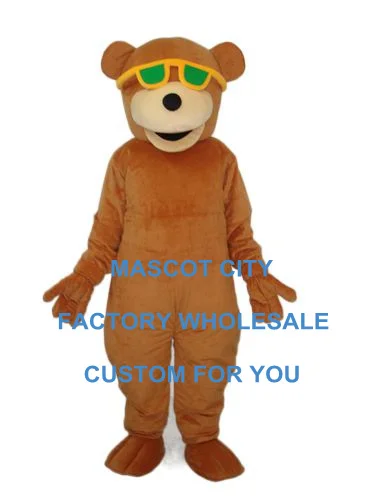 

Cheap Summer Beach Sunglasses Brown Bear Mascot Costume Adult Size Carnival Cosply Mascotte Mascota Suit Fancy Dress SW1234