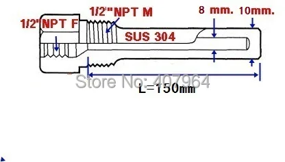 

L=150mm Stainless Steel thermocouple Thermometer Thermowell