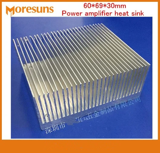 

2pcs Aluminum heat sink/high-power aluminum heat sink Fan cooling block 60*69*30mm Power amplifier heat sink