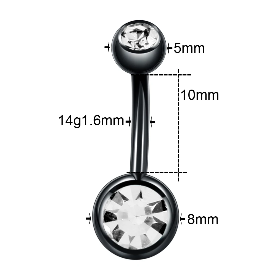 1PC Steel Crystal Ombligo Piercings Navel Bar Studs 14G Gem Belly Button Piercings Sexy Nombril Dangle Earrings Piercing Jewelry