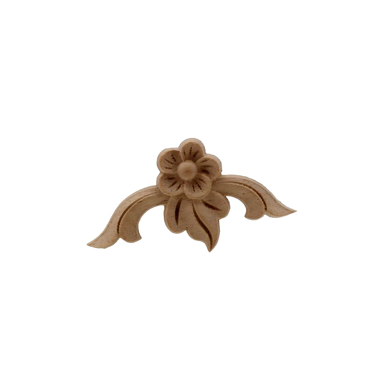 VZLX Vintage Floral Wood Carved Corner Applique Wooden Carving Decal For Furniture Cabinet Door Frame Wall Home Decor Crafts