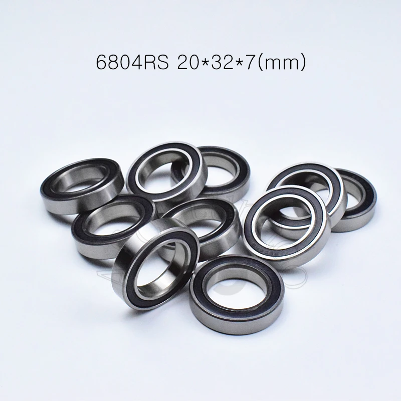 

6804RS 20*32*7(mm) 10pieces bearing ABEC-5 6804 6804RS chrome steel rubber sealed bearing Thin wall bearings